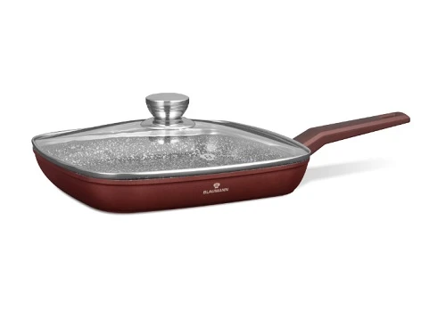 Tigaie grill aluminiu turnat cu capac Blaumann Cerastone 28x4cm